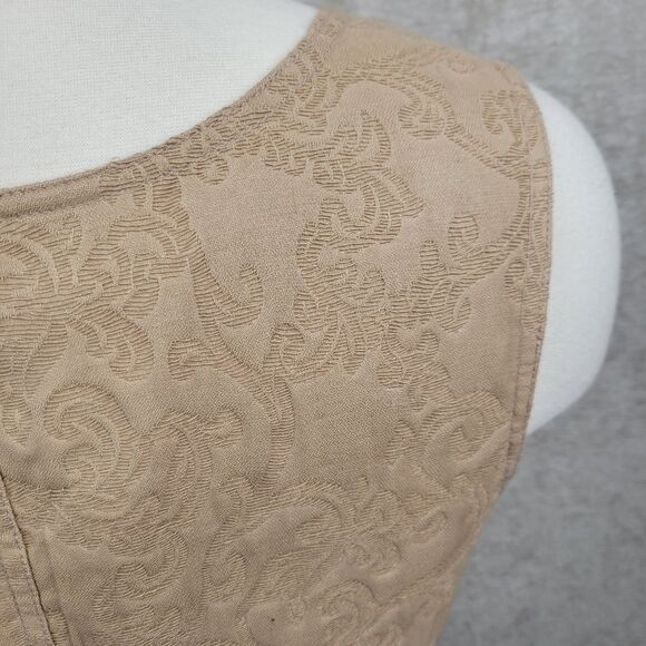 Lane Bryant Y2K Corset Style Elegant Tan Beige Sleeveless Top Jacquard Tapestry - Picture 6 of 9